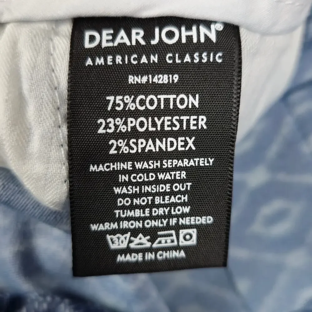 NWT Dear John Womens 29 Blue White Diamond Pattern Finnegan Roll Cuff Shorts - Picture 11 of 16